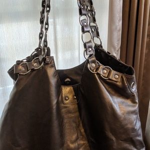 Metallic Pewter Colored Purse